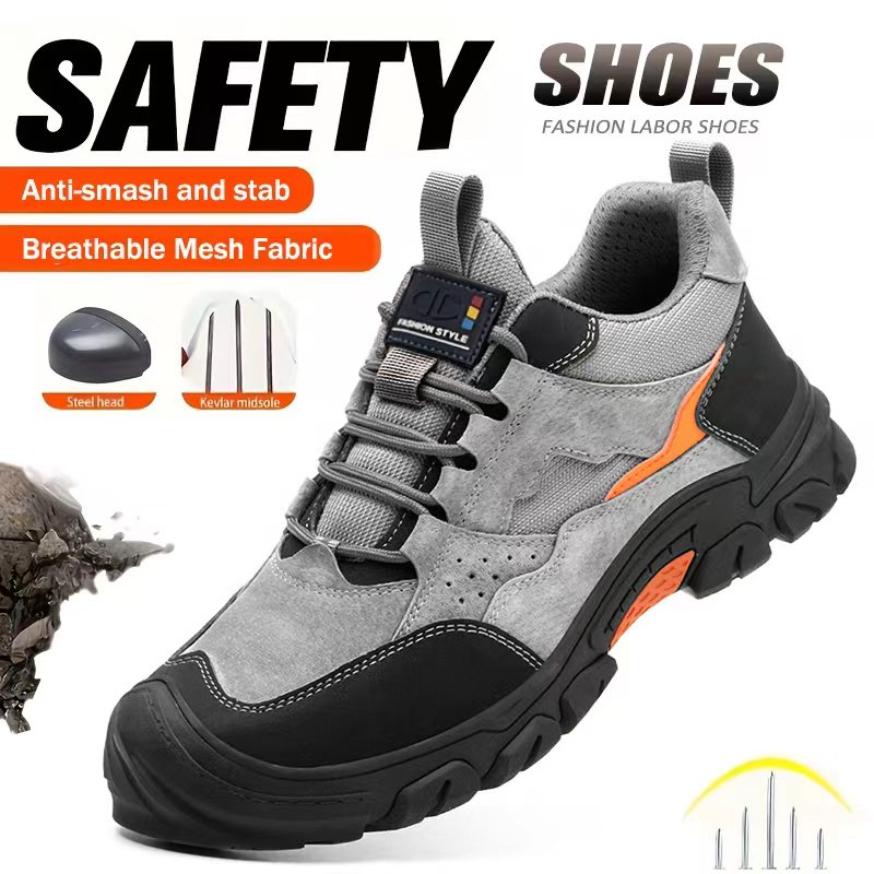 Leather Work Flats - Anti-smash Puncture Proof Functional Shoes Safety