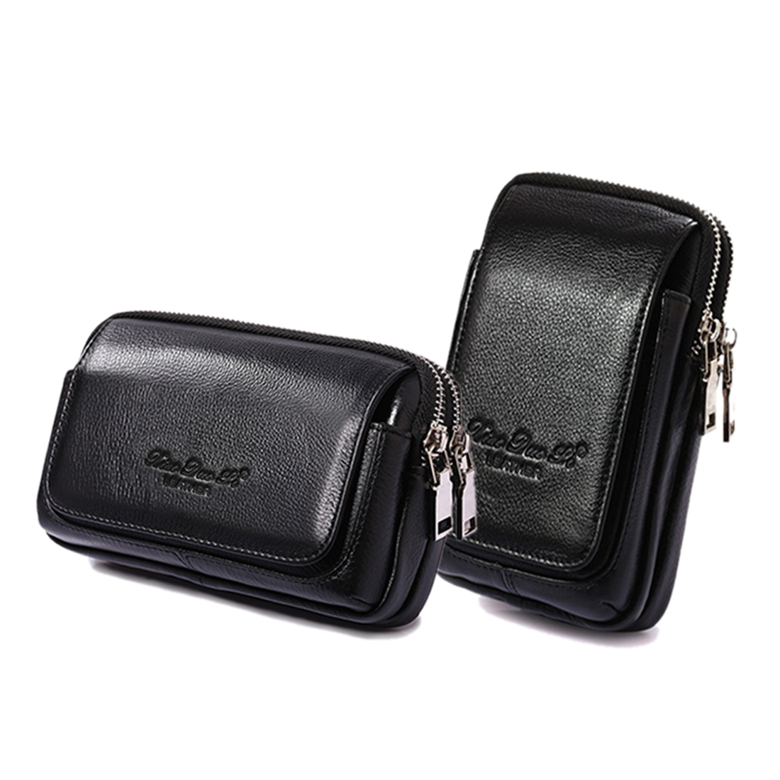 Leatherwork Wallet - Men Genuine Leather Waist Fanny Pack
