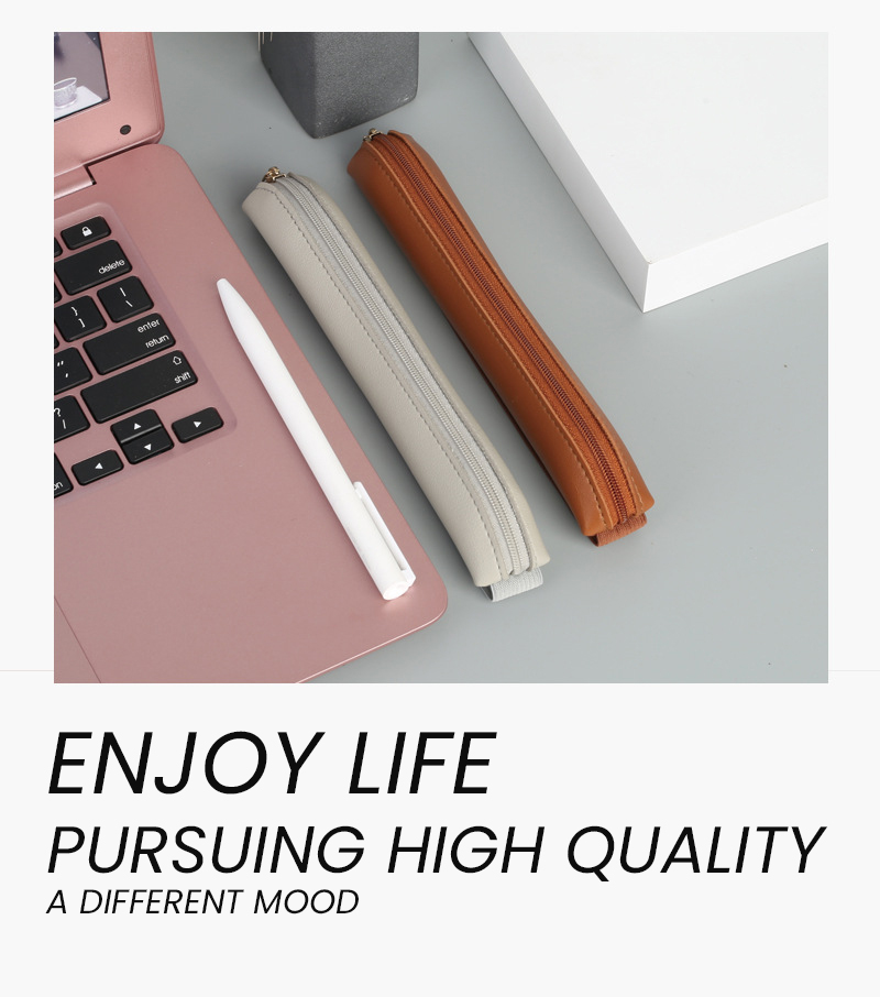 Pu Leather Pen Holder Zippered - огляд і ціна Leather Work Notebook