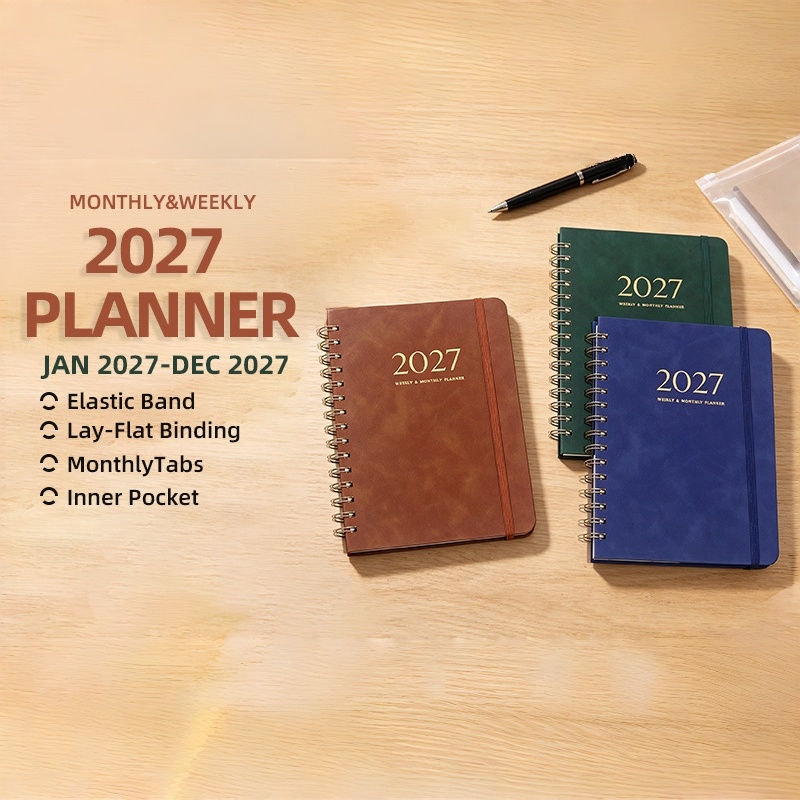 A5 PU Leather 2027 Weekly Mont - огляд і ціна Leather Work Notebook