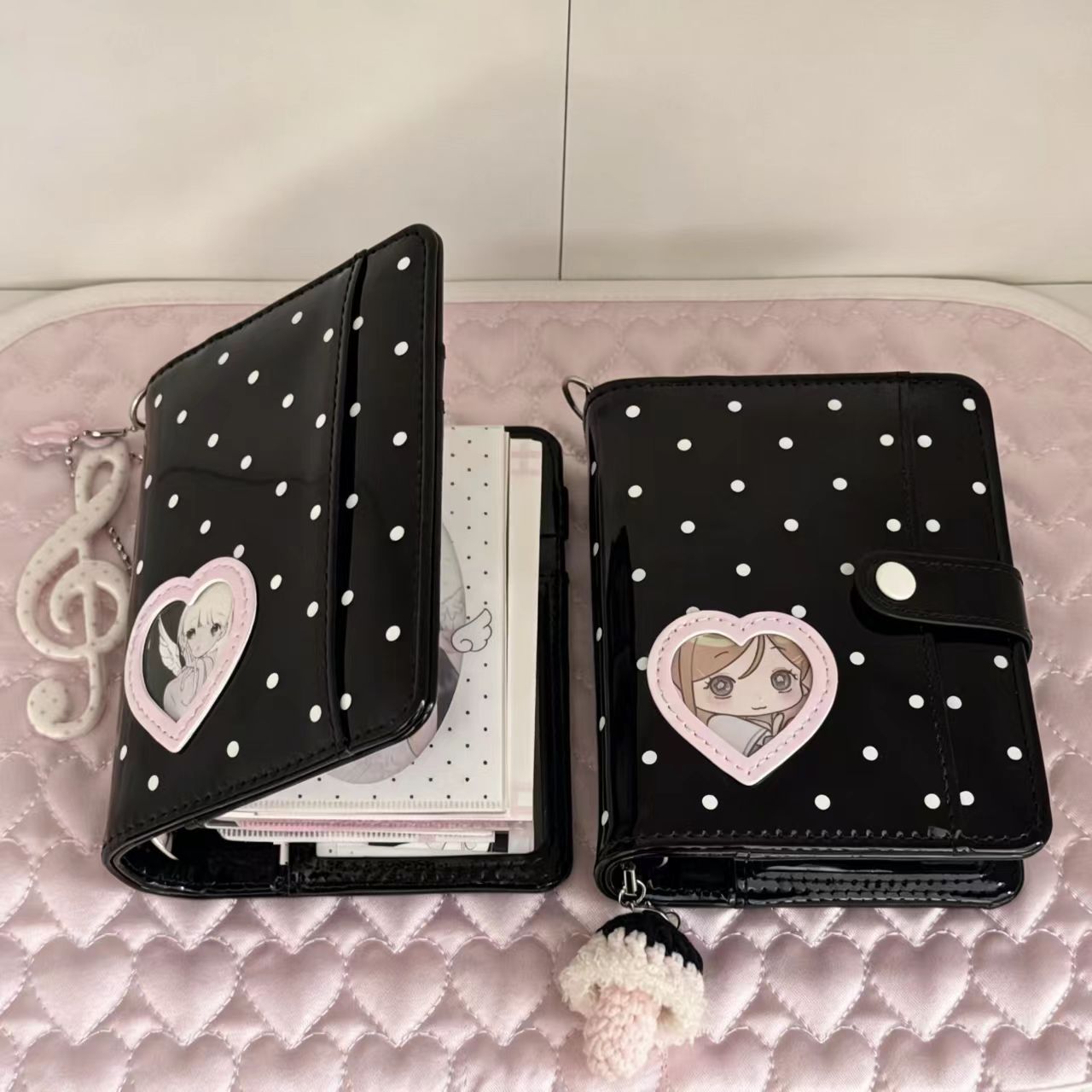 Korean Style Polka Dot Heart M - огляд і ціна Leather Work Notebook