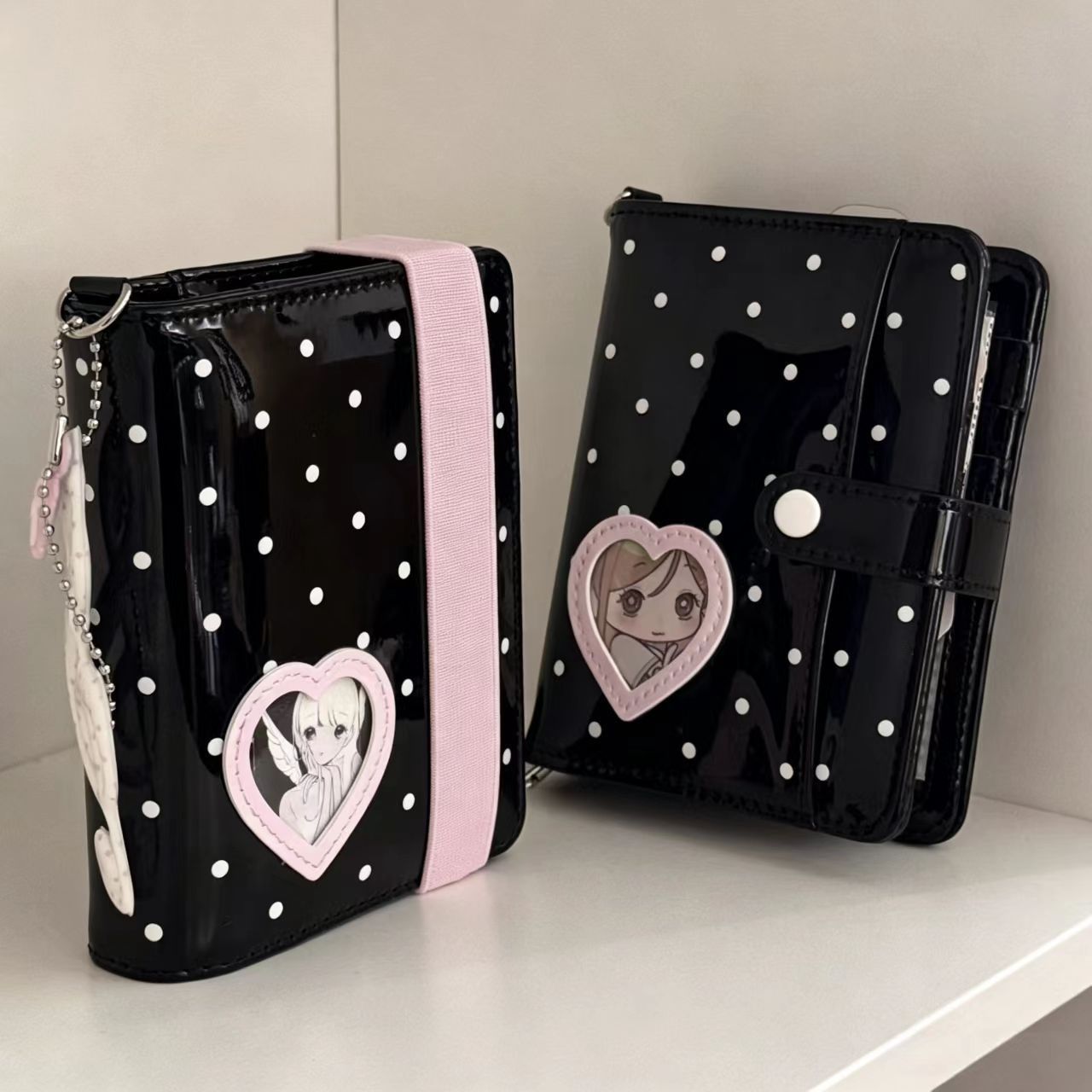 Korean Style Polka Dot Heart M - огляд і ціна Leather Work Notebook