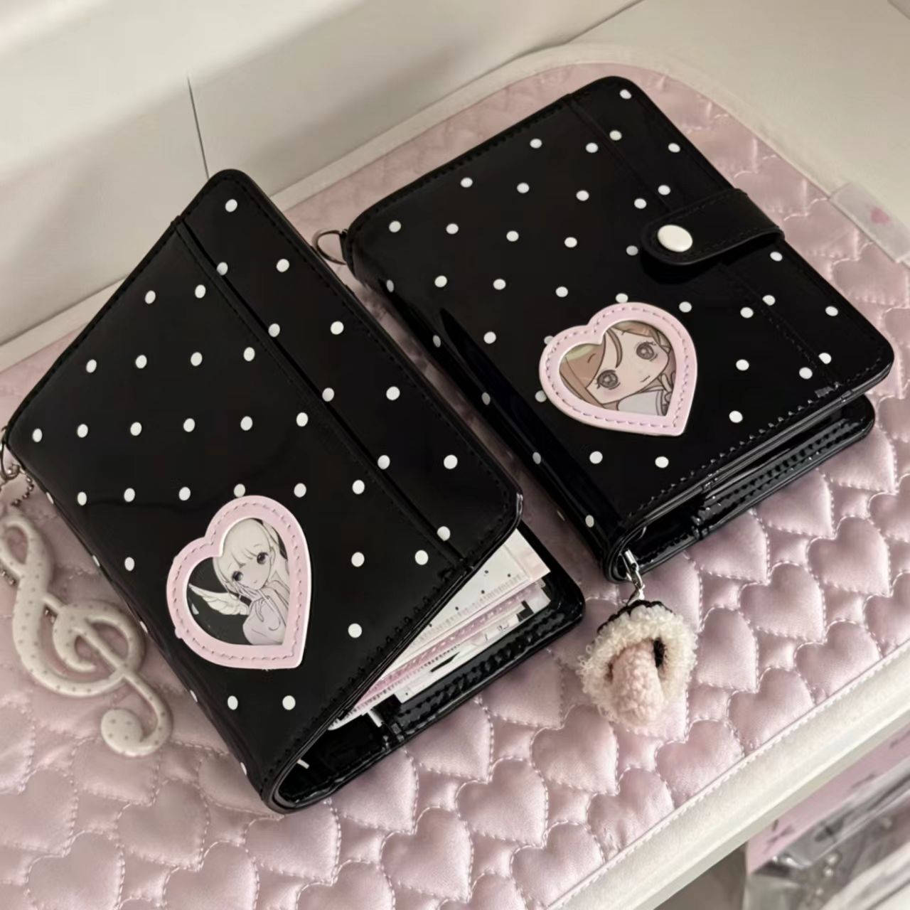 Korean Style Polka Dot Heart M - огляд і ціна Leather Work Notebook